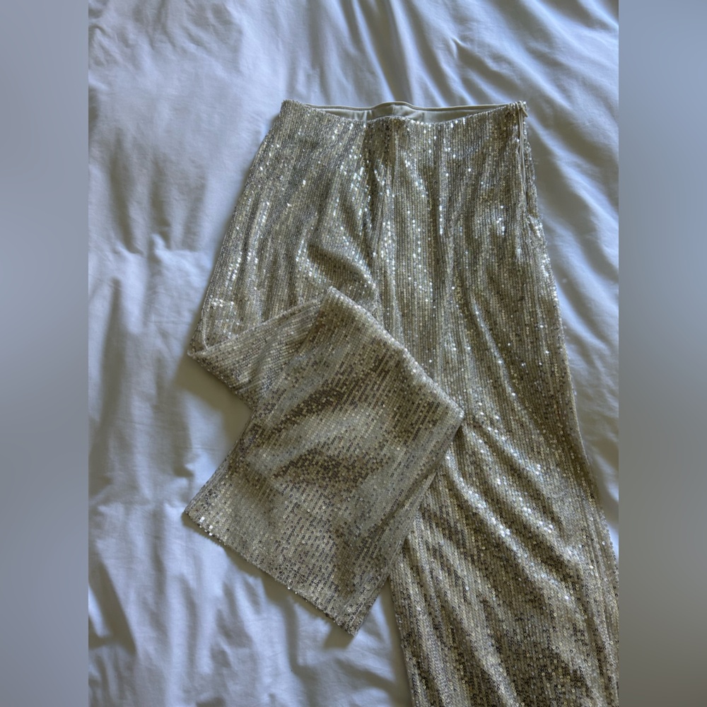 White sequence / sparkle pants